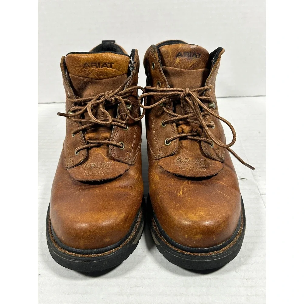 Ariat Jarrison Brown Leather Ankle Work Boots W: 8.5B 31450 Lace Up Equestrian